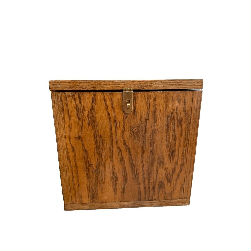 Vintage Solid Wood Hanging Mail Box With Hinged Lid With Slot For Lock